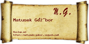 Matusek Gábor névjegykártya